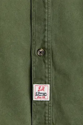 Chemise Relaxed Fit en denim - Vert kaki — photo 5