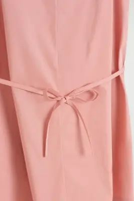 ROBE COURTE BOUTONNÉE EN COTON PIMA - ROSE — photo 2