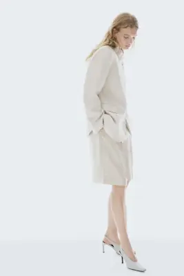 Blazer croisé avec broche - Beige clair — photo 5