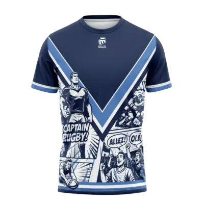 Maillot Captain Rugby lifestyle MF - Bleu