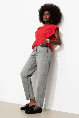 Jean balloon taille haute — photo 5