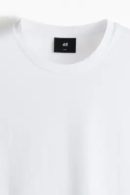 T-shirt Slim Fit en coton pima - Blanc — photo 4