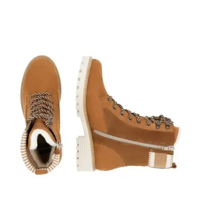 Bottines Remonte D0W72-22 Camel - Cuir Suédé Lacets Zip Grande Pointure Femme — photo 3