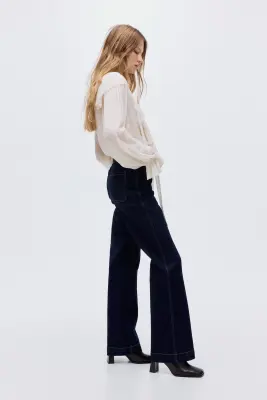 Flared High Jeans - Bleu denim foncé — photo 4
