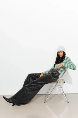 CESAR pantalon large velours — photo 4