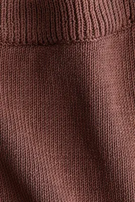 Short en maille avec bords roulottés - Rose ancien foncé — photo 3