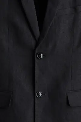 Veste Slim Fit en lin - Bleu marine — photo 2