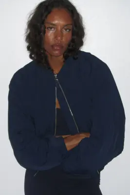 Veste coupe-vent déperlante - Bleu marine — photo 1