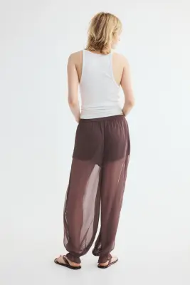 Pantalon ballon avec dentelle - Violet ancien — photo 3