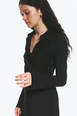Robe manches longues - Noir — photo 2