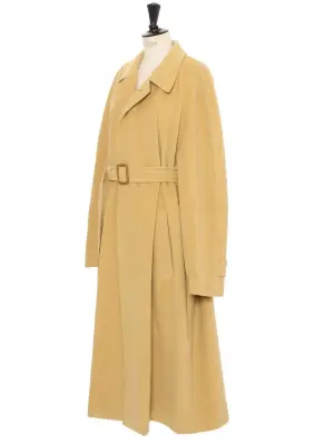 Manteau Homme long ceinturé en cachemire, laine et angora jaune Prix boutique est. 7200€ Taille L — photo 2