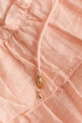 Jupe maxi à étages - Rose pêche clair — photo 4
