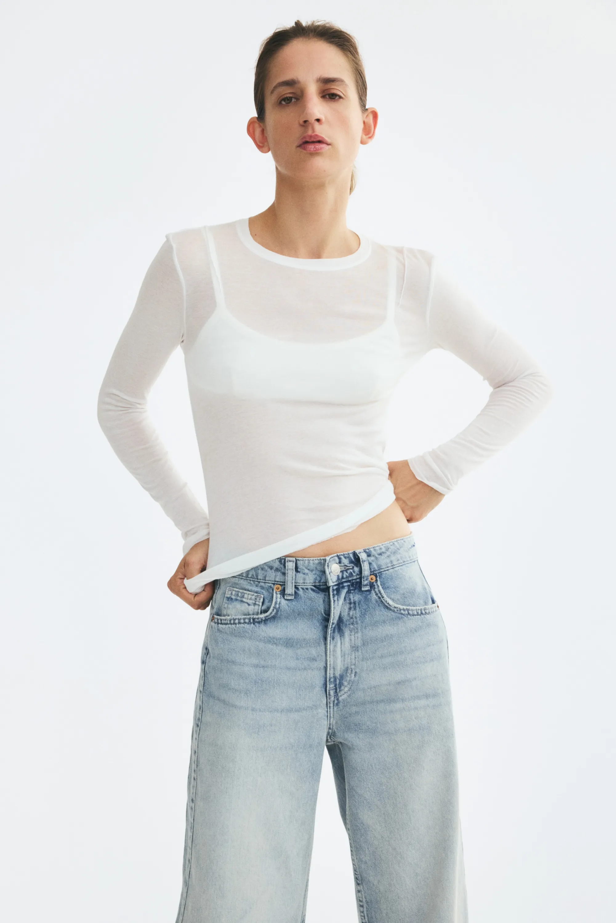Barrel High Waist Jeans - Bleu denim clair