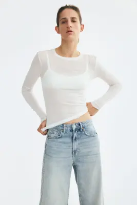 Barrel High Waist Jeans - Bleu denim clair — photo 1