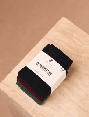 Pack chaussettes - Navy, bordeaux & vert — photo 1