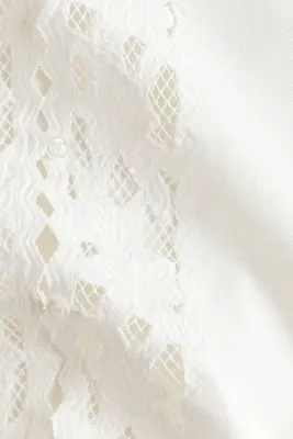 Chemise en twill de coton avec dentelle - Blanc — photo 4