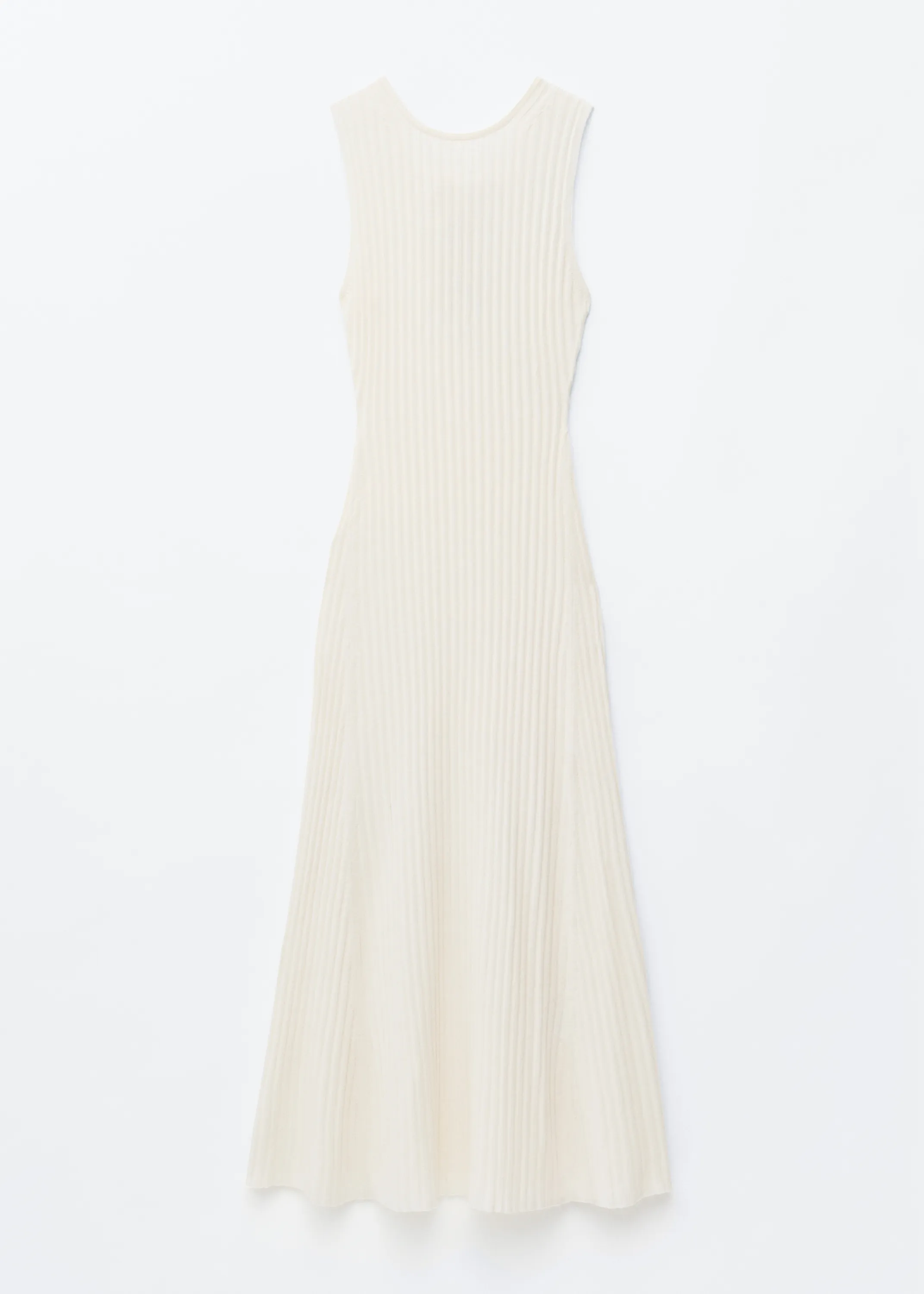 Robe midi côtelée - Écru