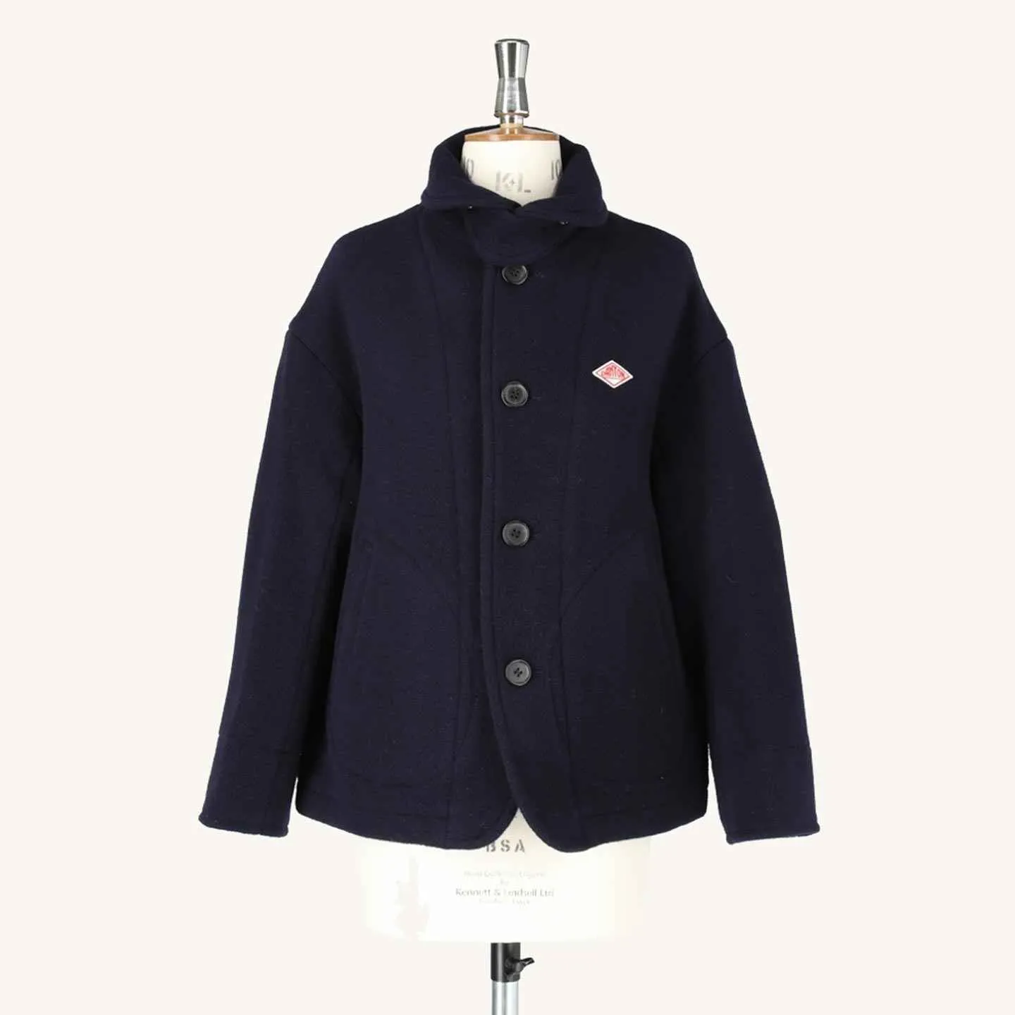 Manteau Danton en laine avec col rond - Navy