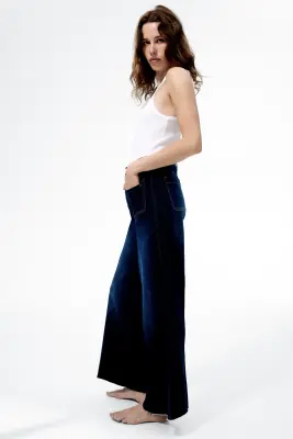 Wide High Jeans - Bleu denim foncé — photo 3