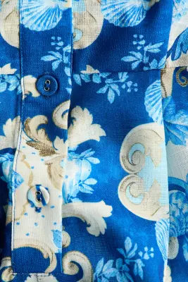 Combi-short avec ceinture à nouer - Bleu/motif — photo 2
