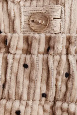 Pantalon en velours côtelé avec jambes barrel - Beige/pois — photo 1
