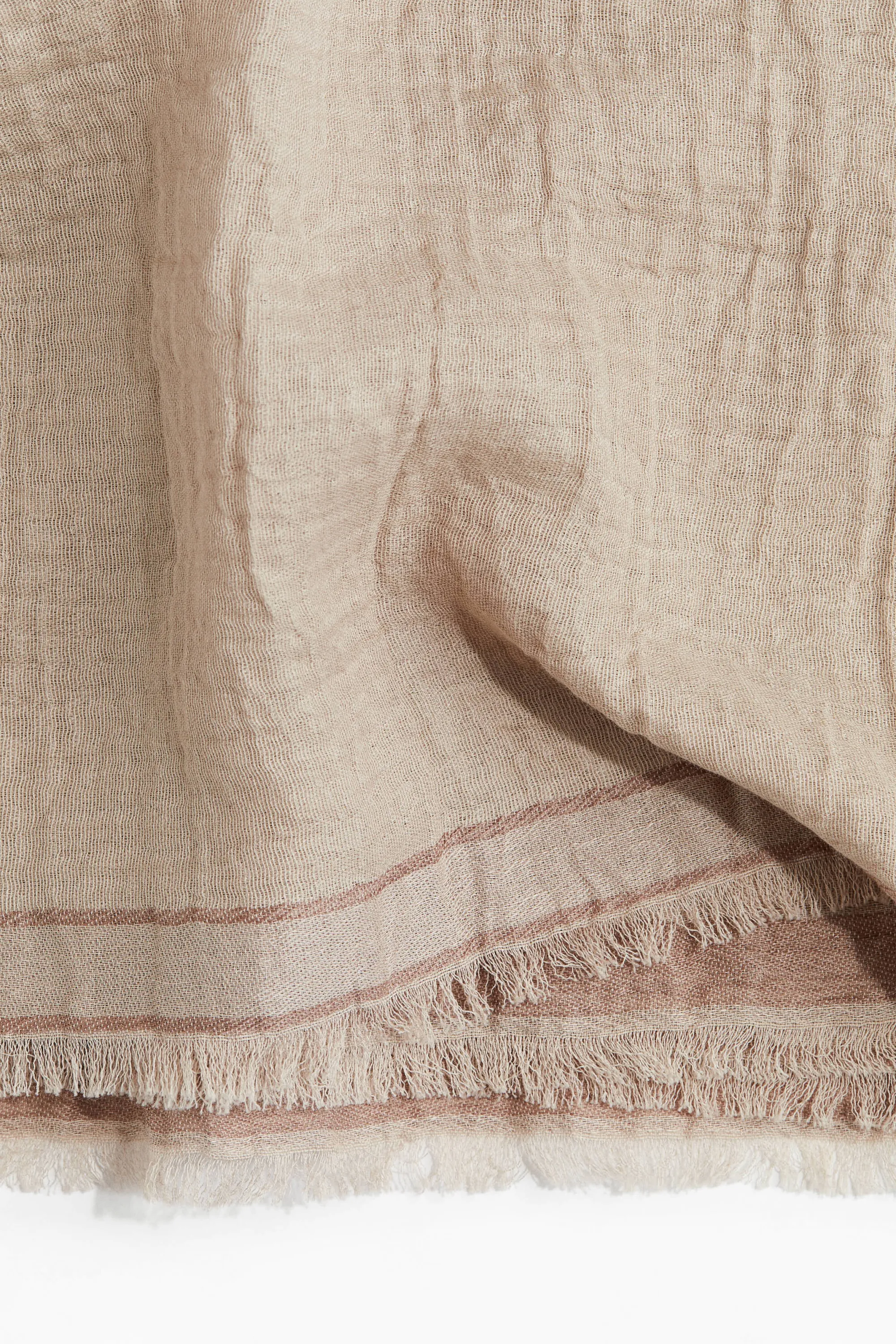 Foulard en mousseline de lin mélangé - Beige