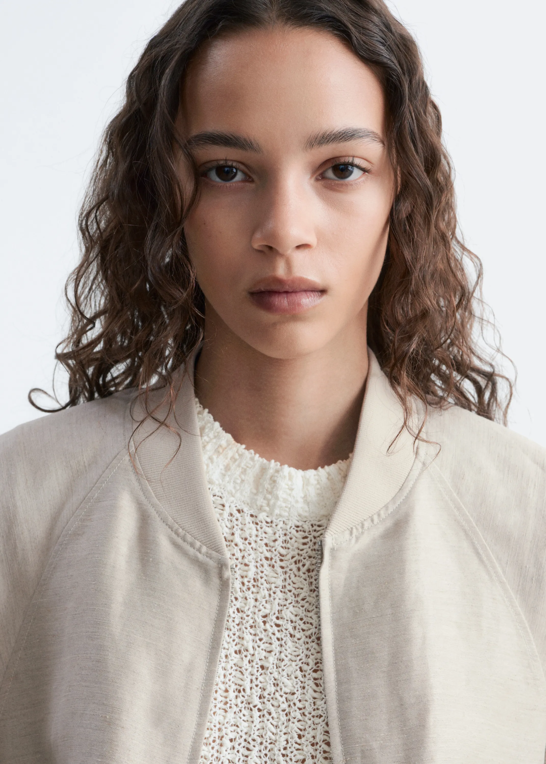 Veste en lin mélangé - Beige