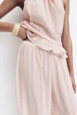 Pantalon ballon froissé - Rose clair — photo 2