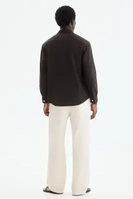 Pantalon texturé Relaxed Fit - Blanc — photo 3