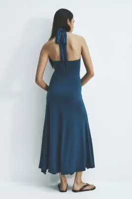 Robe dos nu volantée - Turquoise foncé — photo 2