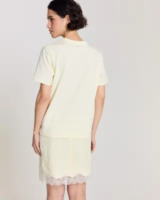 Tee-shirt Bree brodé jaune pastel — photo 5