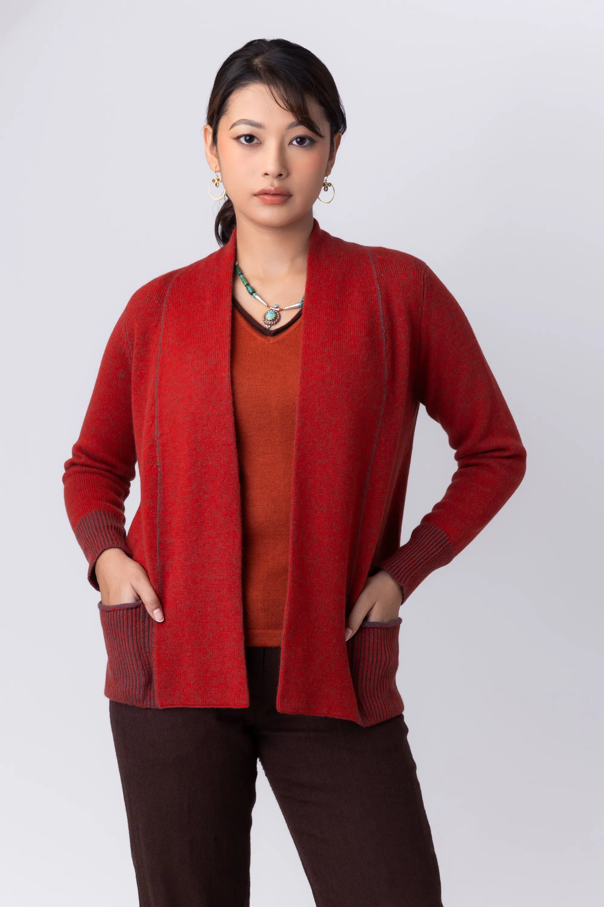 Veste en laine double-fil