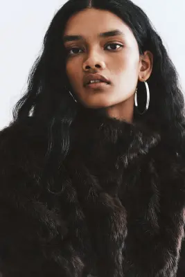 Veste duveteuse avec col entonnoir - Marron — photo 2