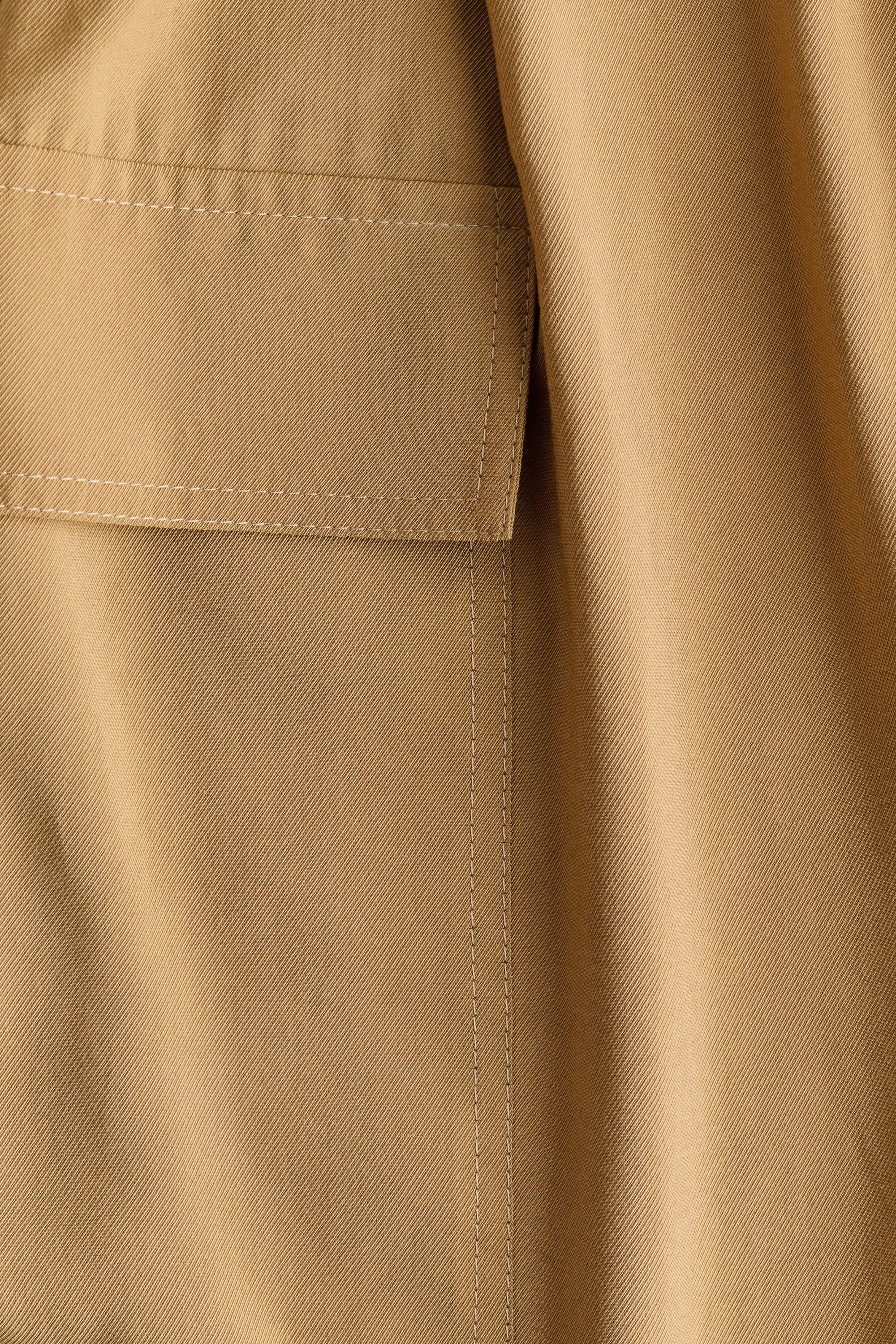 Jupe-culotte cargo à pinces - Beige foncé