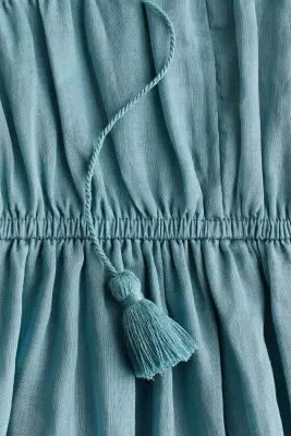Robe en ramie avec cordons de serrage - Turquoise ancien — photo 5