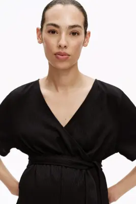 MAMA Combi-short en jersey froissé - Noir — photo 2