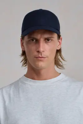 Casquette '6 panel' - Laine Bleu Marine — photo 2