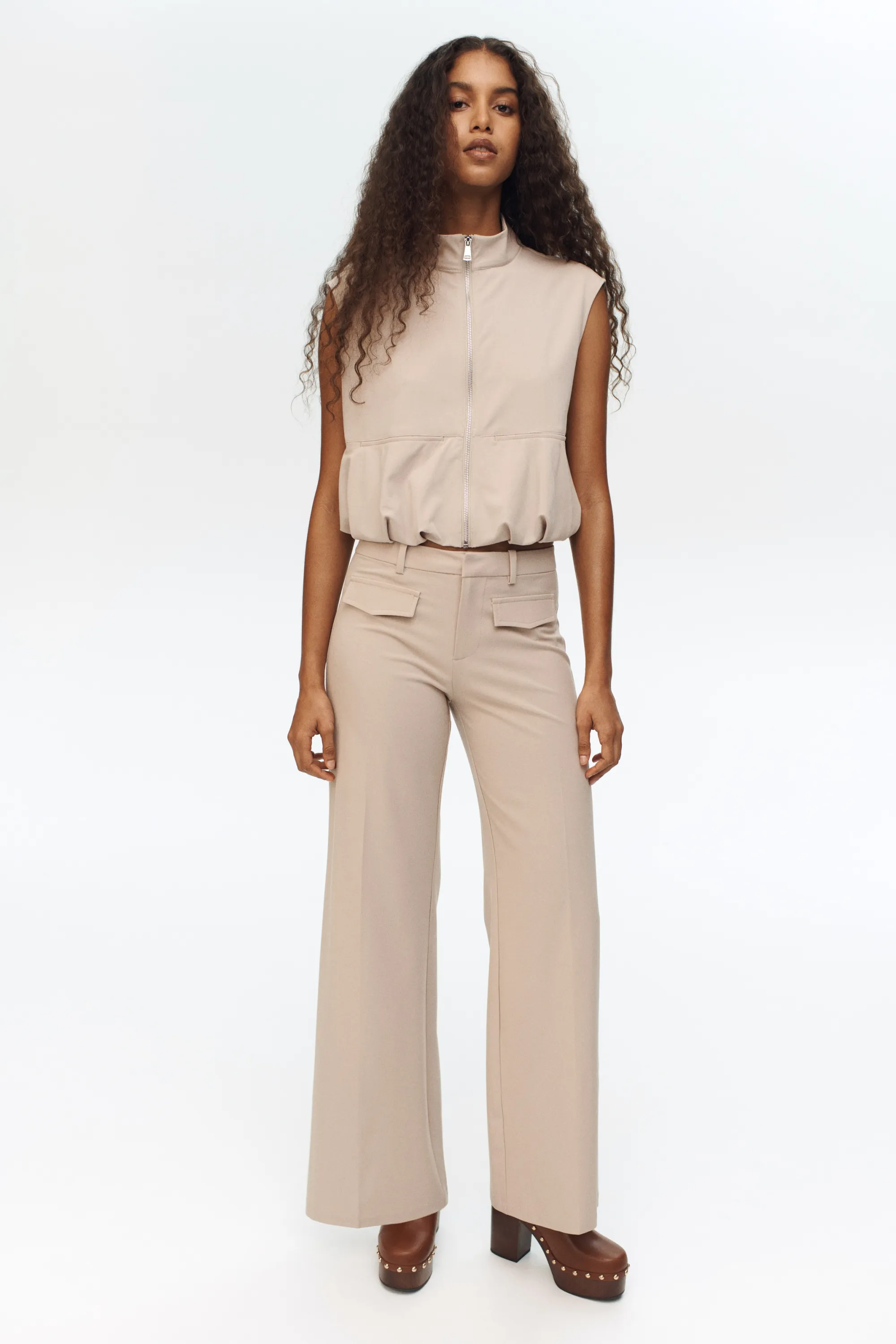 Tailored trousers - Beige clair