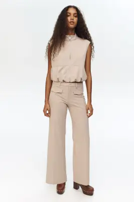 Tailored trousers - Beige clair — photo 1