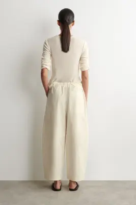 PANTALON BARREL WORKWEAR EN COTON - CRÈME — photo 3