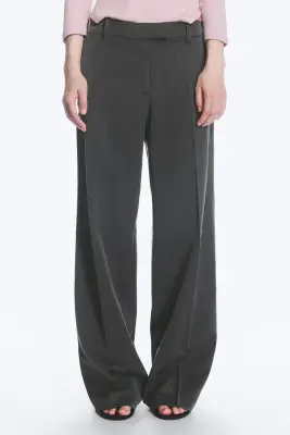 Pantalon de costume taille basse - Gris foncé chiné — photo 1