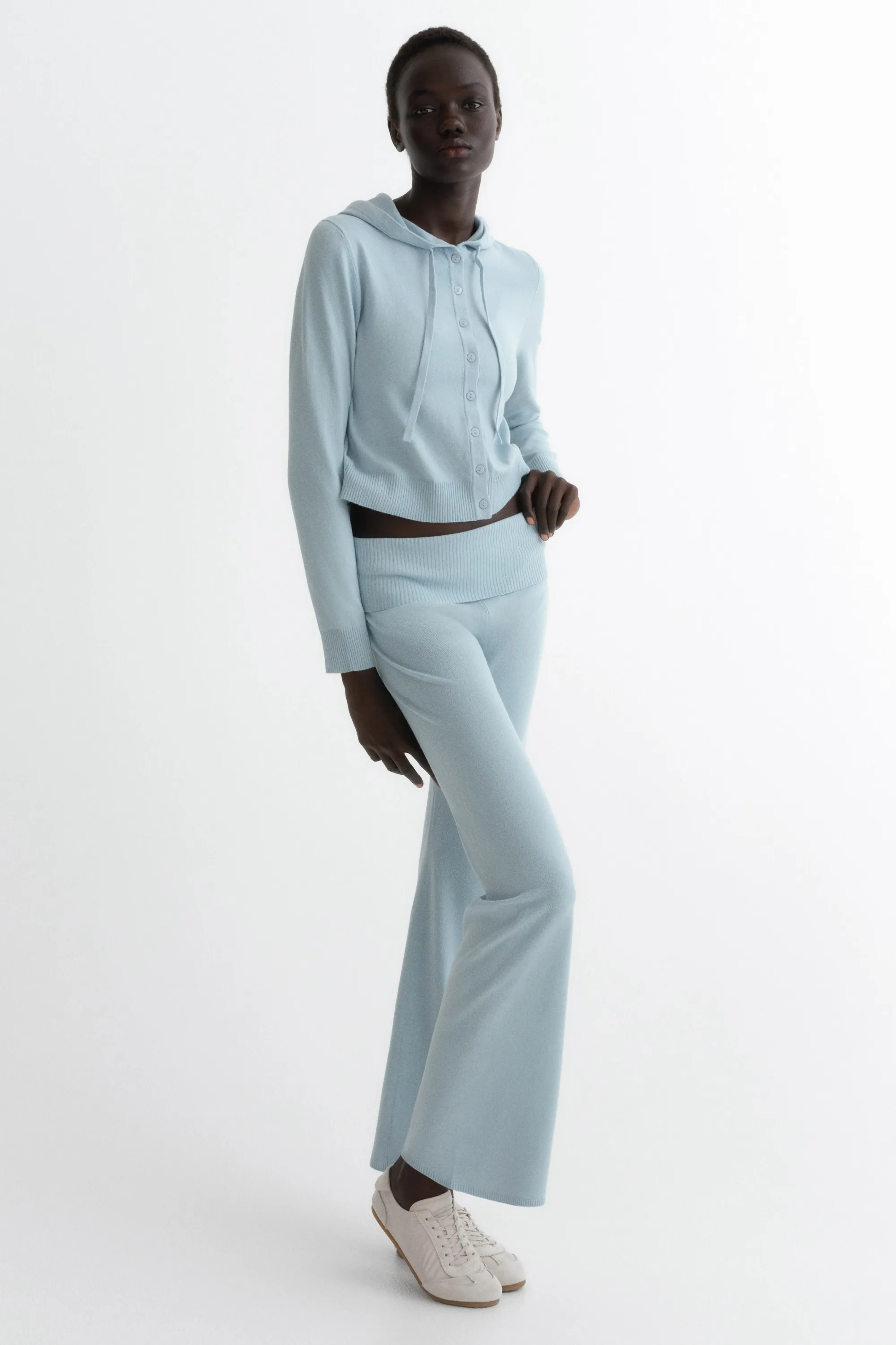 Pantalon de yoga en maille - Bleu clair