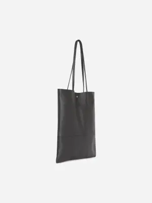 Sac fourre-tout en cuir - Gris foncé — photo 2
