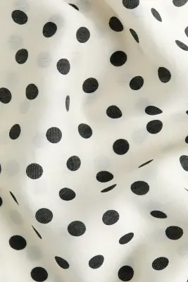 Blouse avec col cravate - Blanc/pois — photo 2