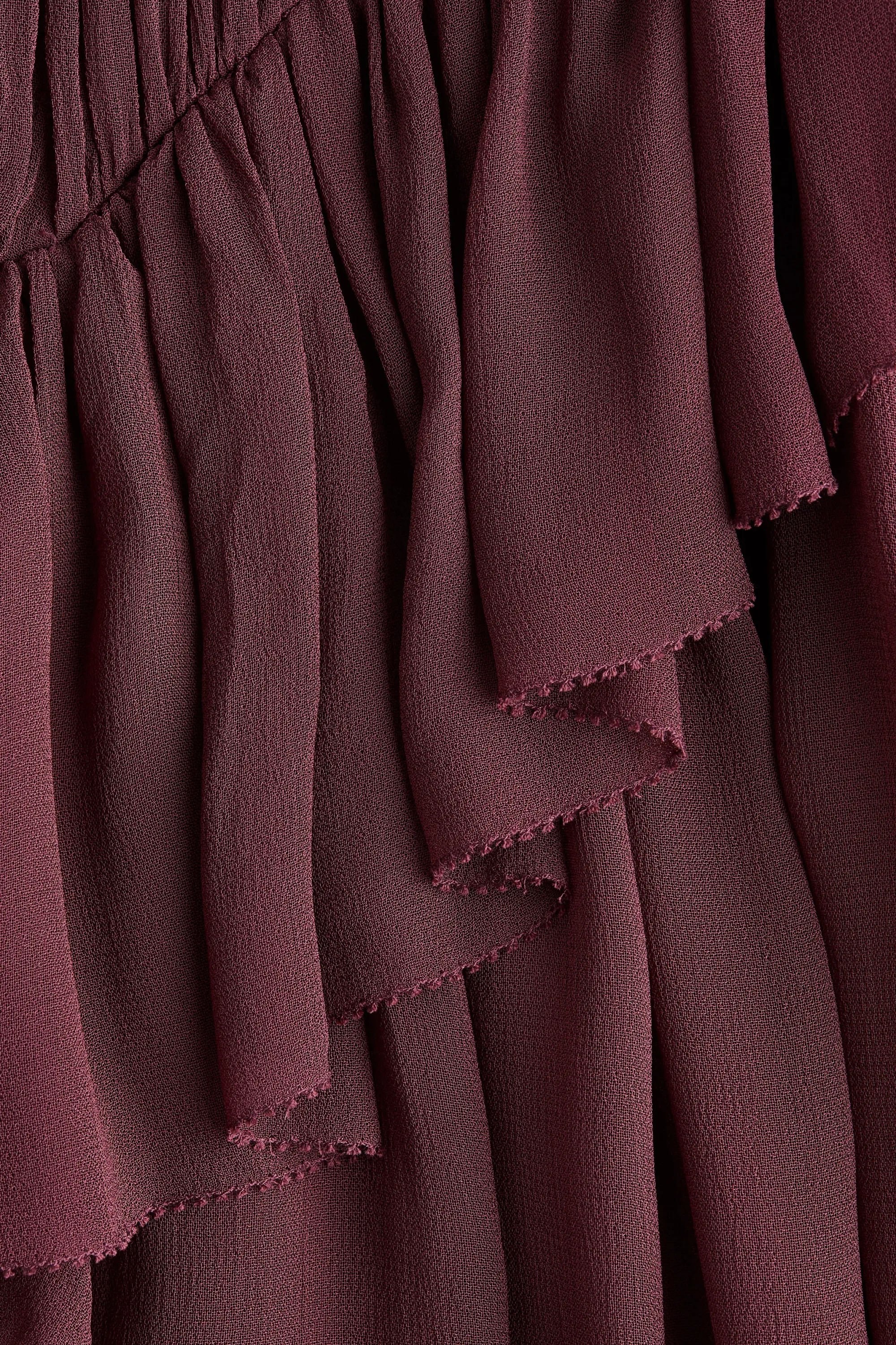 Blouse volantée en mousseline - Bordeaux