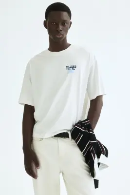 T-shirt imprimé Relaxed Fit - Blanc/St. Ives Hôtel — photo 2