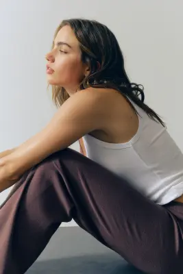 Pantalon en maille fine - Taupe foncé — photo 2
