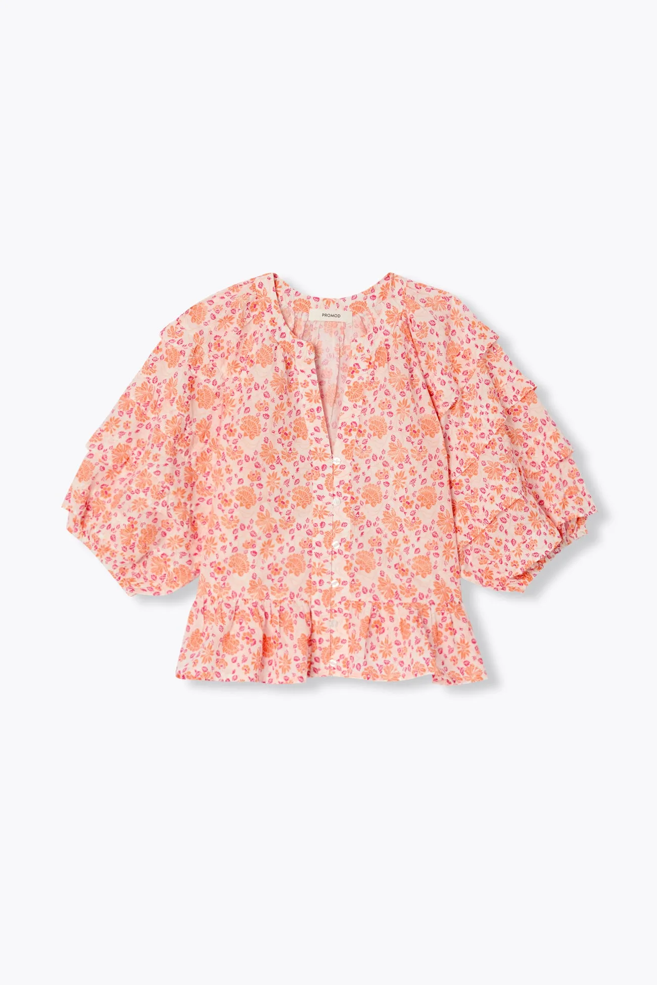 Chemise fleurie manches ballon