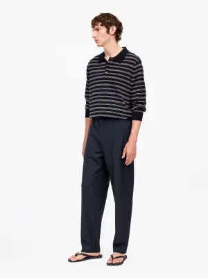 Pantalon ample en laine légère - Bleu foncé — photo 2