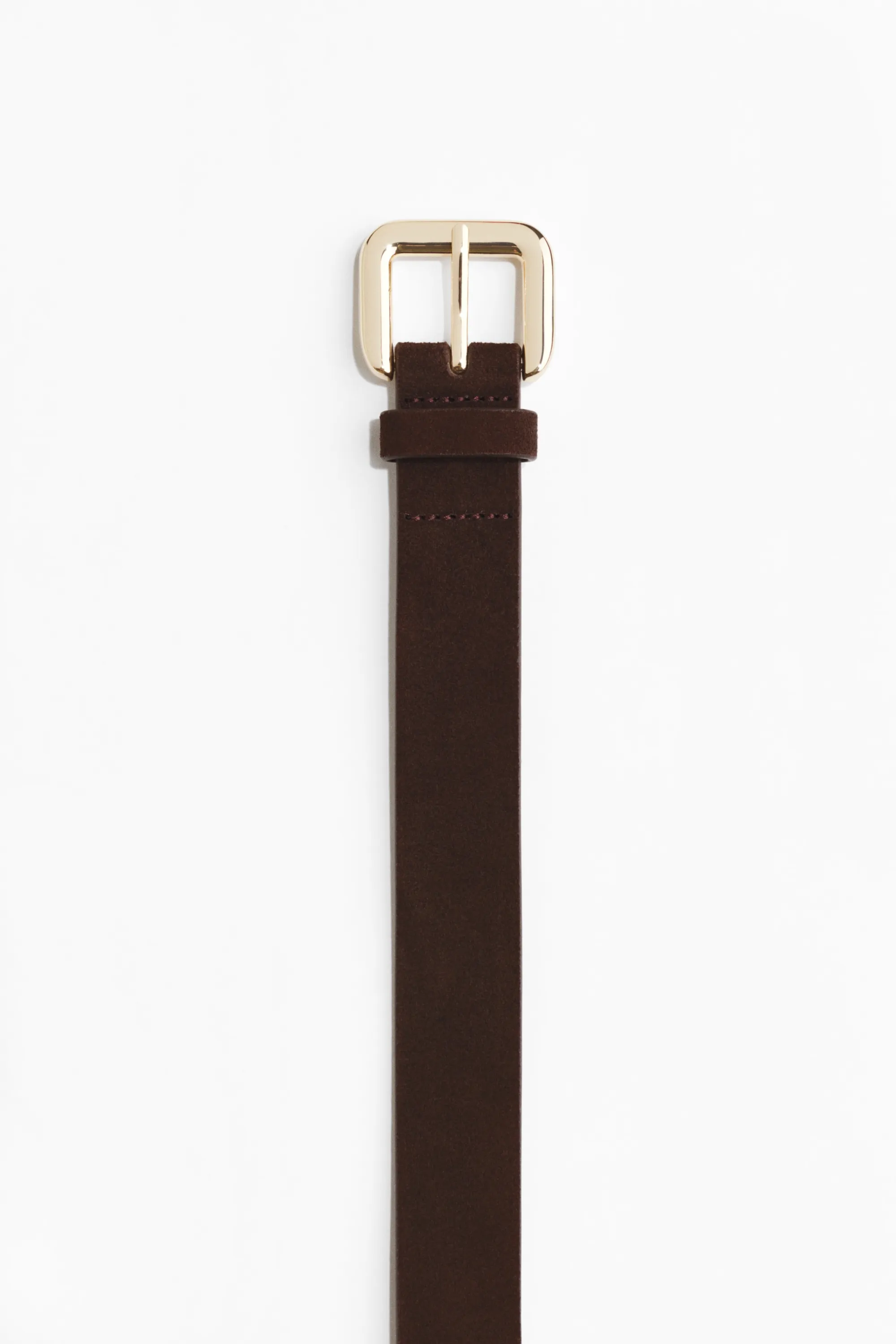 Ceinture en cuir fendu - Marron foncé